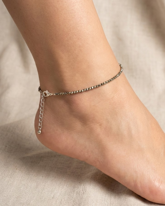 Natural Pyrite Anklet (Wealth, Protection & Confidence Energy)