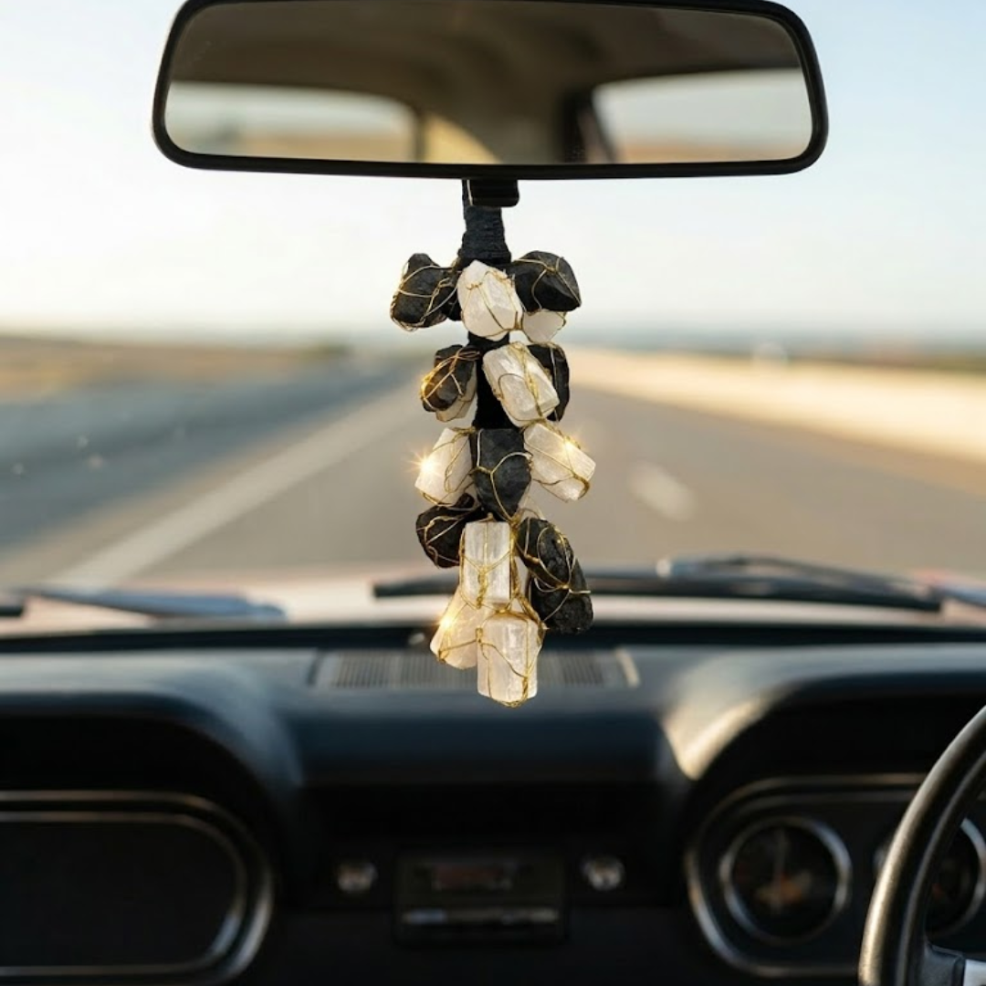 Double Protection Hanging (Black Tourmaline & Selenite for Complete Protection)