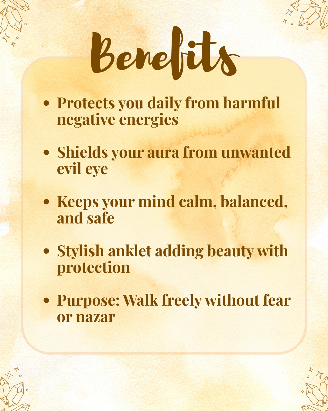 Natural Nazar Mukti Anklet (Protection, Confidence & Stylish Aura Shield)