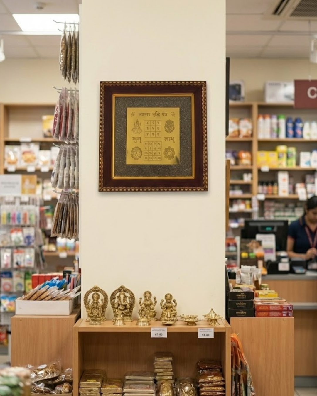 Vyapar Vriddhi Yantra Raw Pyrite Frame (Business Growth, Profits & Financial Stability)