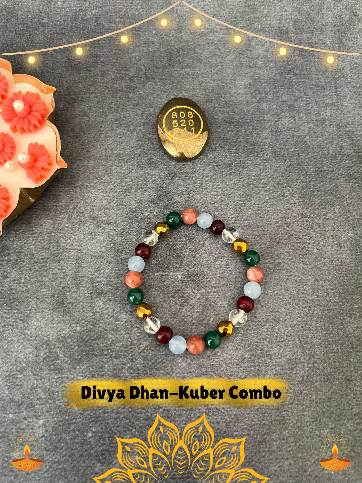 DIVYA DHAN–KUBER COMBO ( Divya Dhan-Yog Bracelet + Pyrite Zibu Coin )