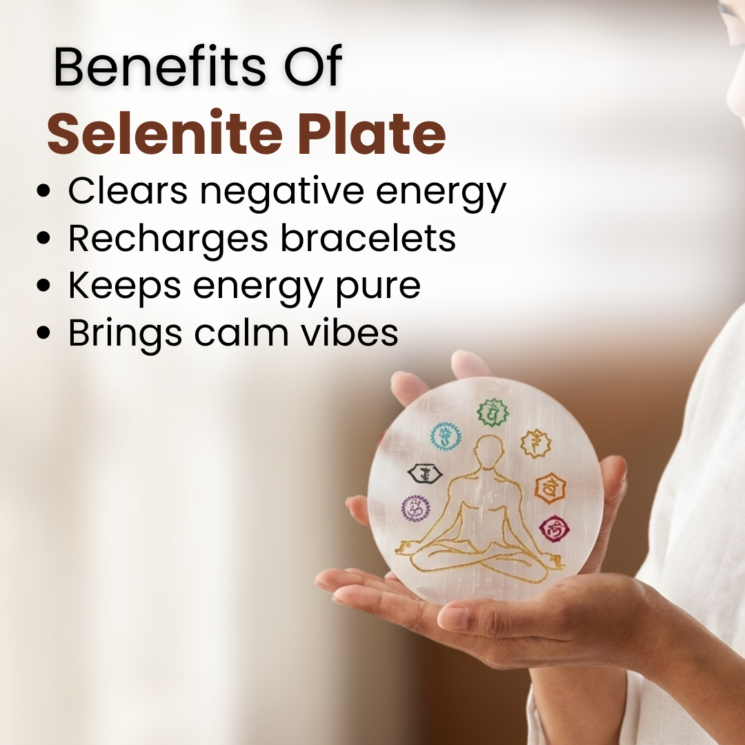 Round Selenite Plate – Cleansing, Healing & Spiritual Harmony