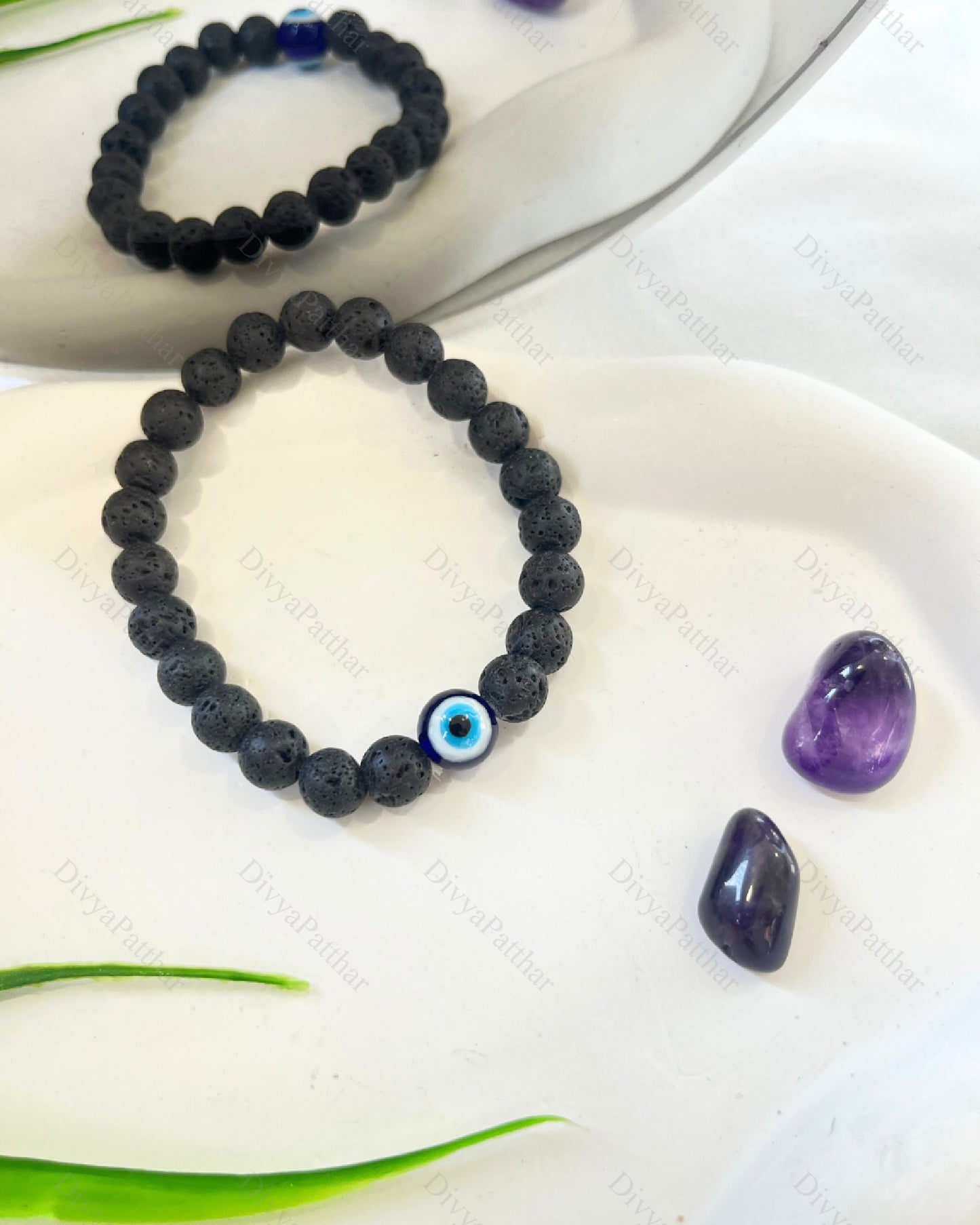 Evil Eye Lava  Bracelet