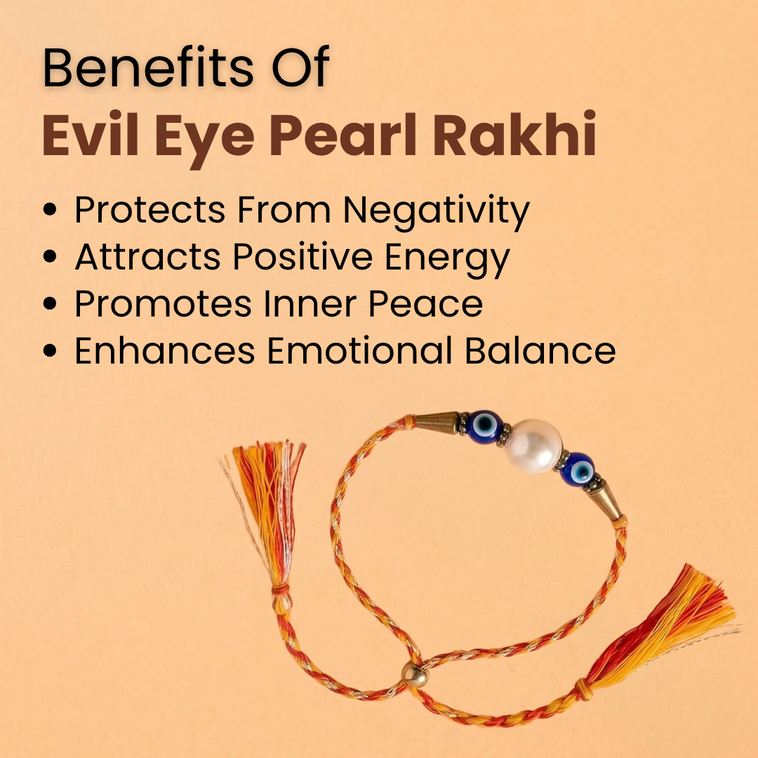 Evil Eye Pearl Rakhi – Protection, Positivity & Blessings