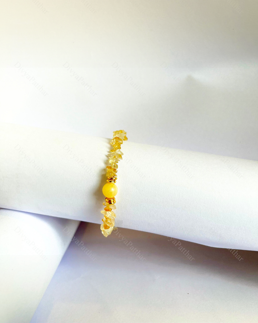 Premium Citrine Chips Bracelet (Success, Wealth & Positive Confidence)