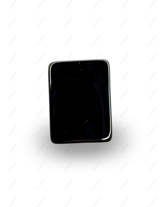 Natural Black Onyx Gemstone – Rectangle Shape (11.65 Carat | 12.70 Ratti)