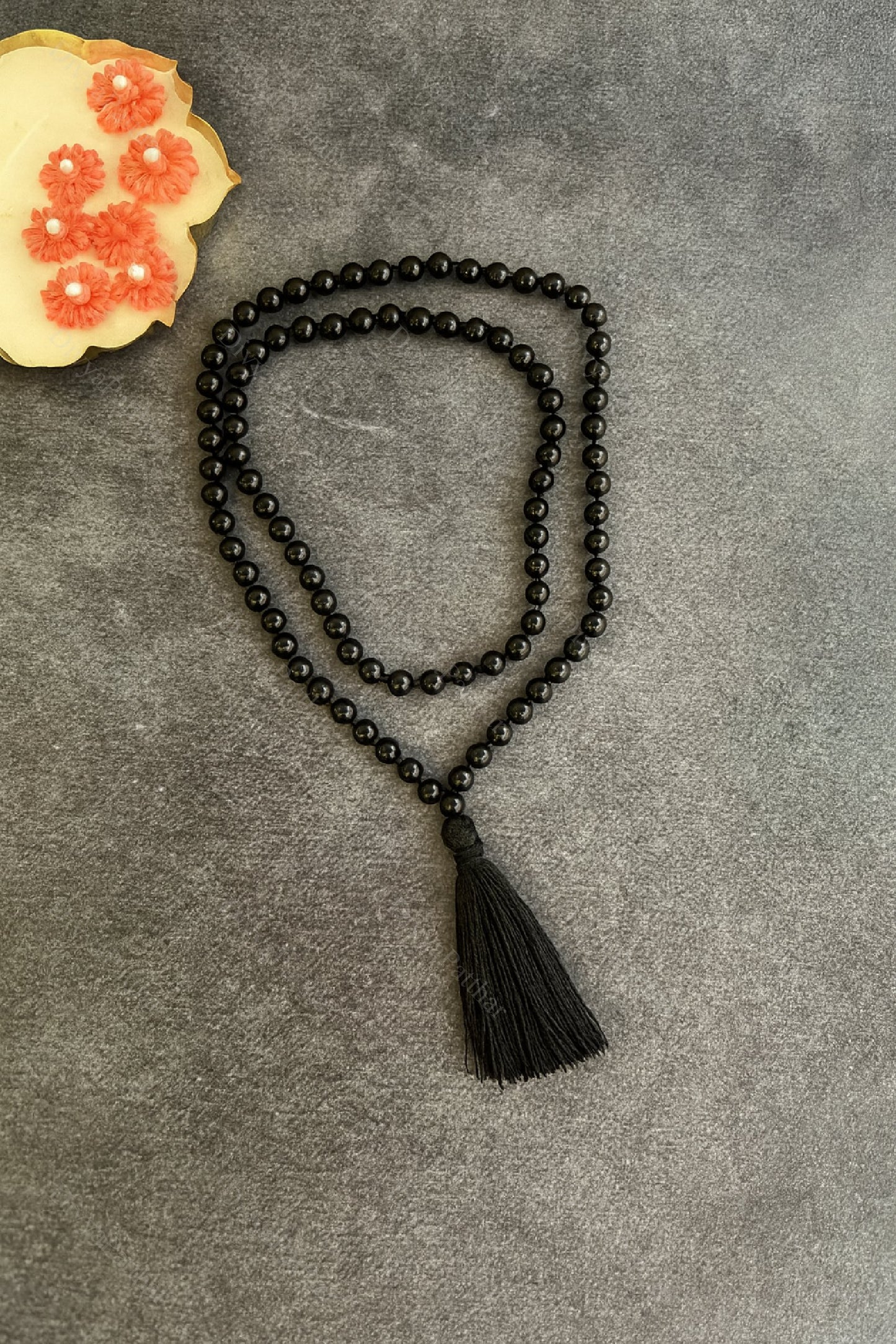 Black Tourmaline Jap Mala – Protection, Grounding & Energy Shield