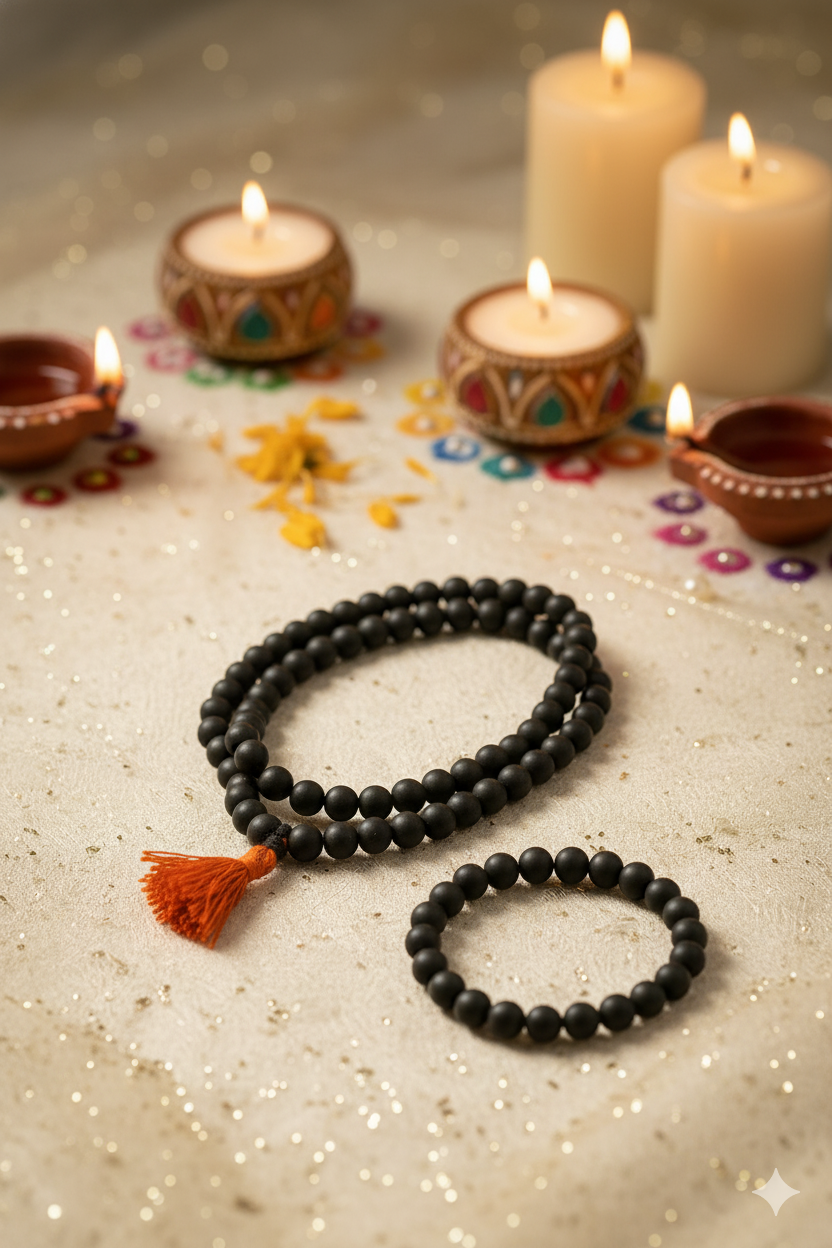 KARUNGALI MALA & BRACELET COMBO (Natural | Energised | South India Origin)