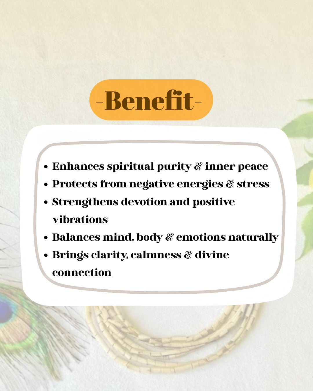 Natural Tulsi Kanthi Mala (Single Round) – Sacred Symbol of Bhakti, Purity & Divine Protection