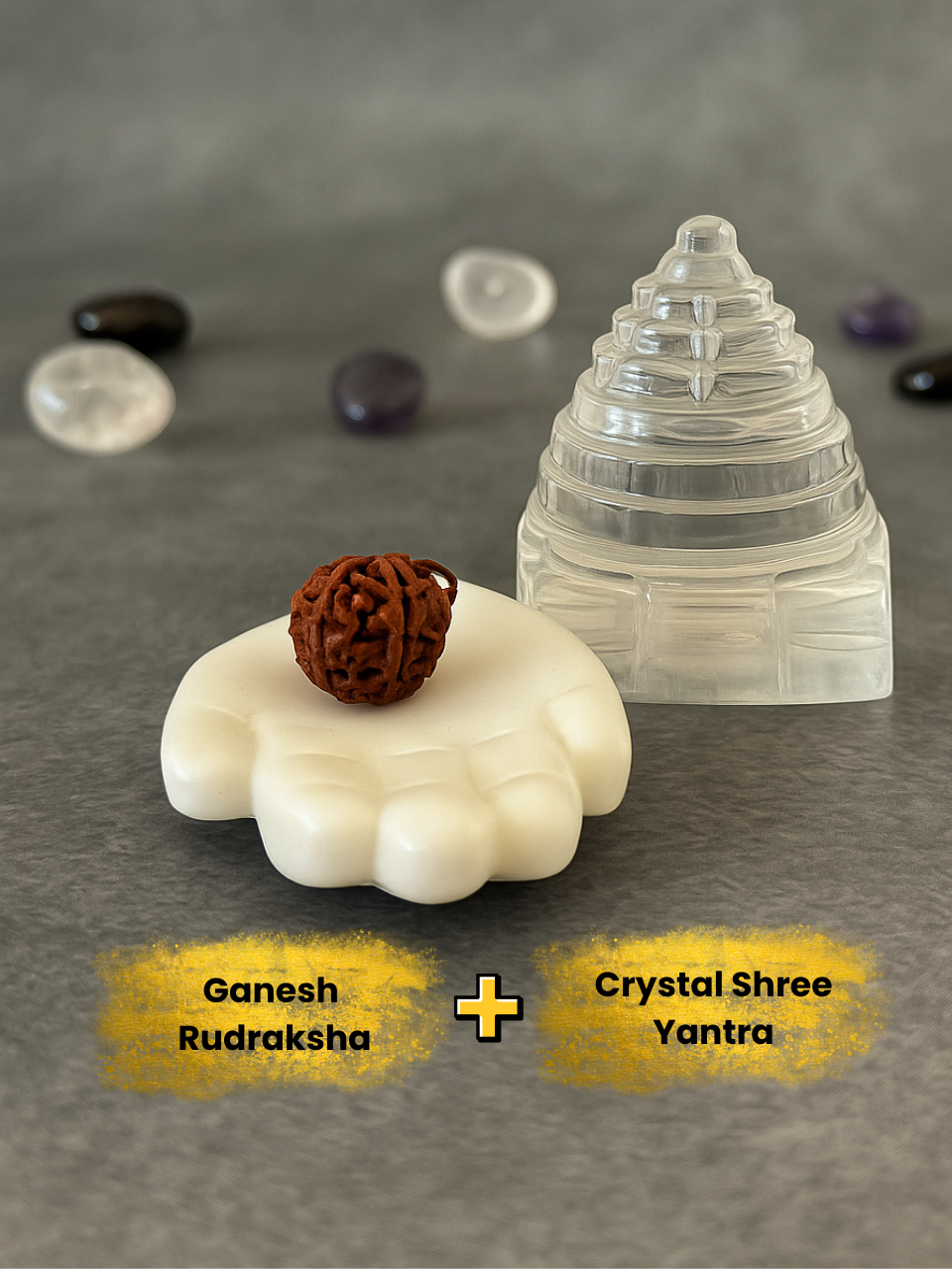 DIVYA LAXMI – GANESH COMBO ( Energised Ganesh Rudraksha + Crystal Shree Yantra )