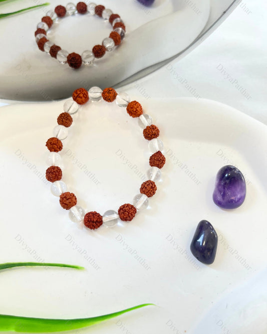 CRYSTAL RUDRAKSHA BRACELET (CLARITY, FOCUS & POSITIVE ENERGY)