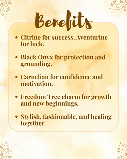 Premium Multi Crystal Freedom Tree Bracelet (Growth, Wealth & Stylish Protection)