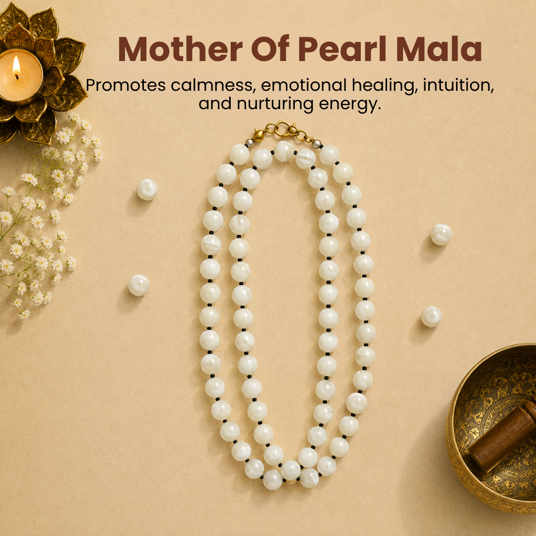 Mother of Pearl Mala – Peace, Emotional Balance & Divine Feminine Energy