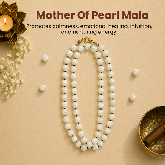 Mother of Pearl Mala – Peace, Emotional Balance & Divine Feminine Energy