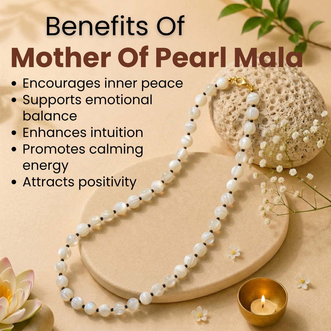 Mother of Pearl Mala – Peace, Emotional Balance & Divine Feminine Energy