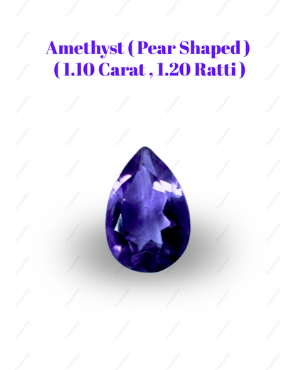 Natural Amethyst Gemstone – Pear Shape (1.10 Carat | 1.20 Ratti)