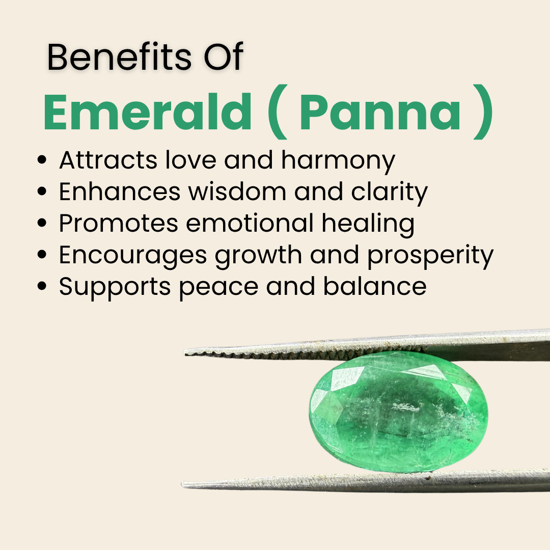 Natural Emerald (Panna) Gemstone – Oval Shape (4.80 Carat | 5.23 Ratti | 13.8 × 10.35 × 4.4 mm)
