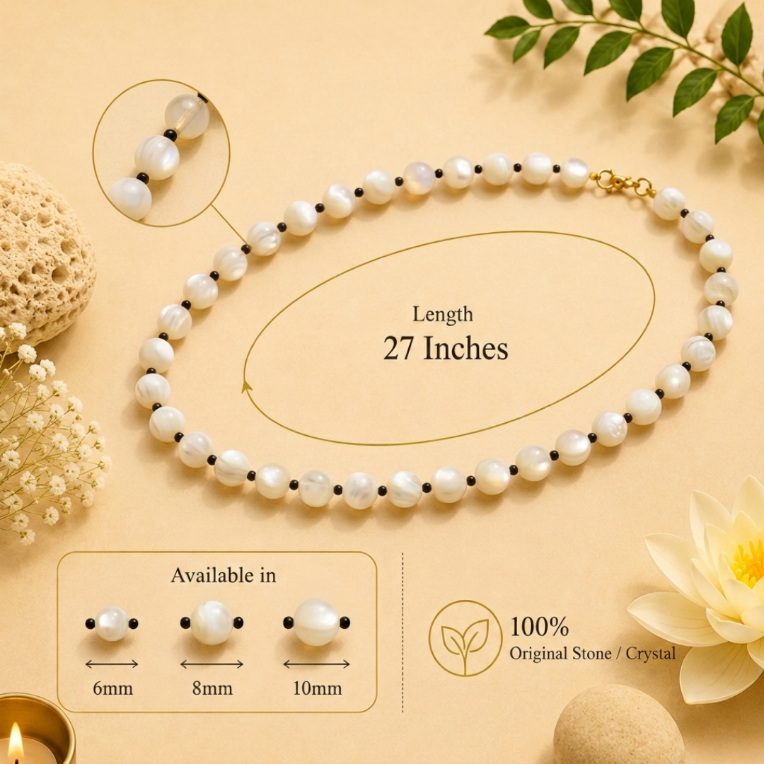 Mother of Pearl Mala – Peace, Emotional Balance & Divine Feminine Energy