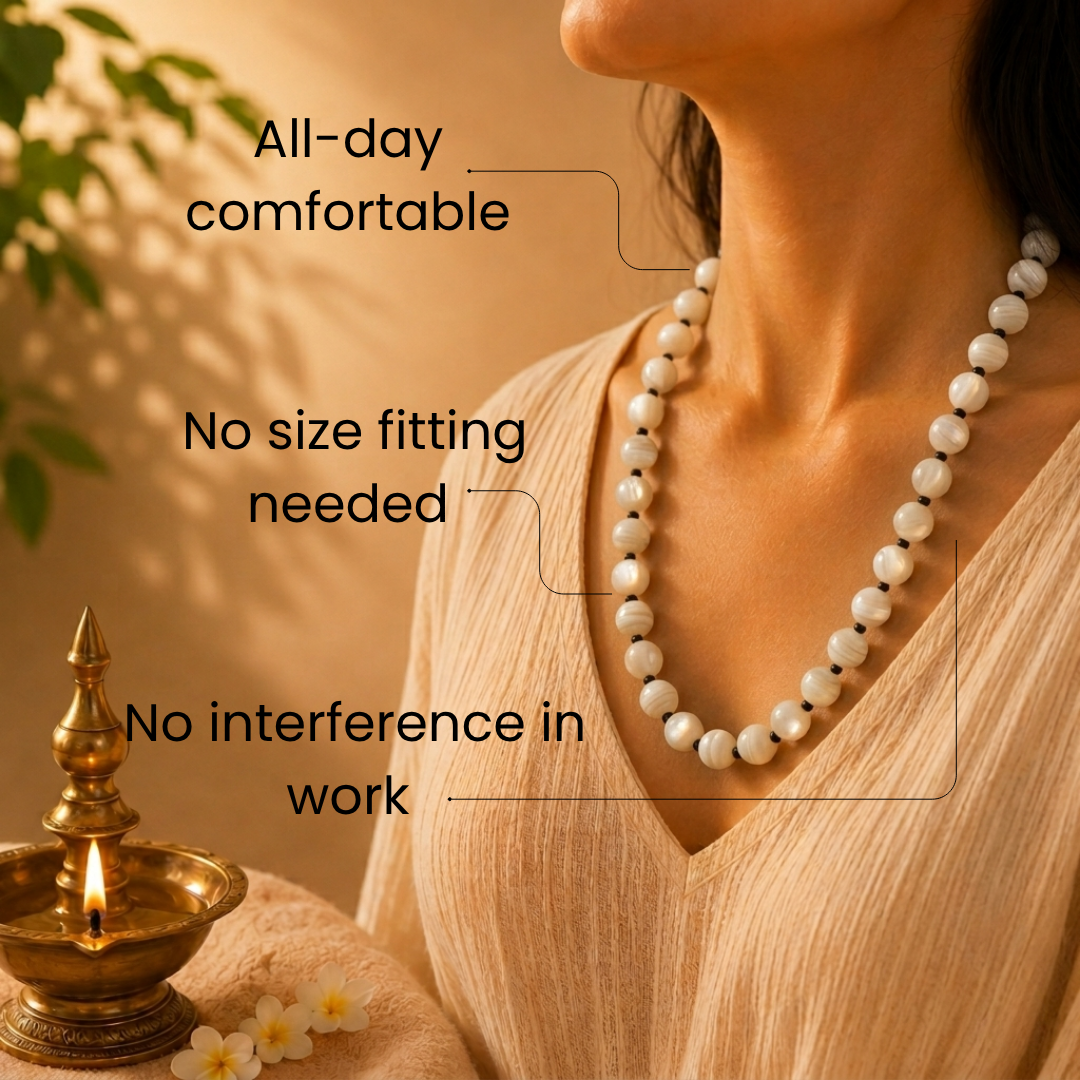 Mother of Pearl Mala – Peace, Emotional Balance & Divine Feminine Energy