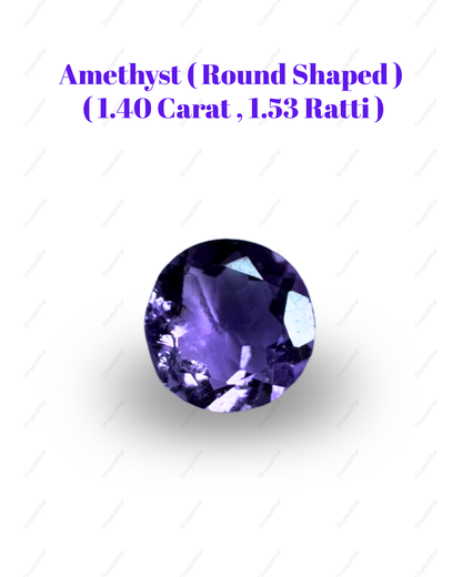 Natural Amethyst Gemstone – Round Shape (1.40 Carat | 1.53 Ratti)