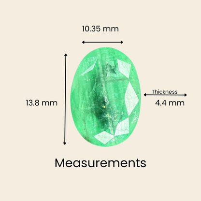 Natural Emerald (Panna) Gemstone – Oval Shape (4.80 Carat | 5.23 Ratti | 13.8 × 10.35 × 4.4 mm)