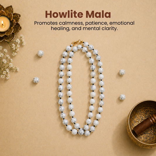 Howlite Mala – Calmness, Patience & Emotional Balance