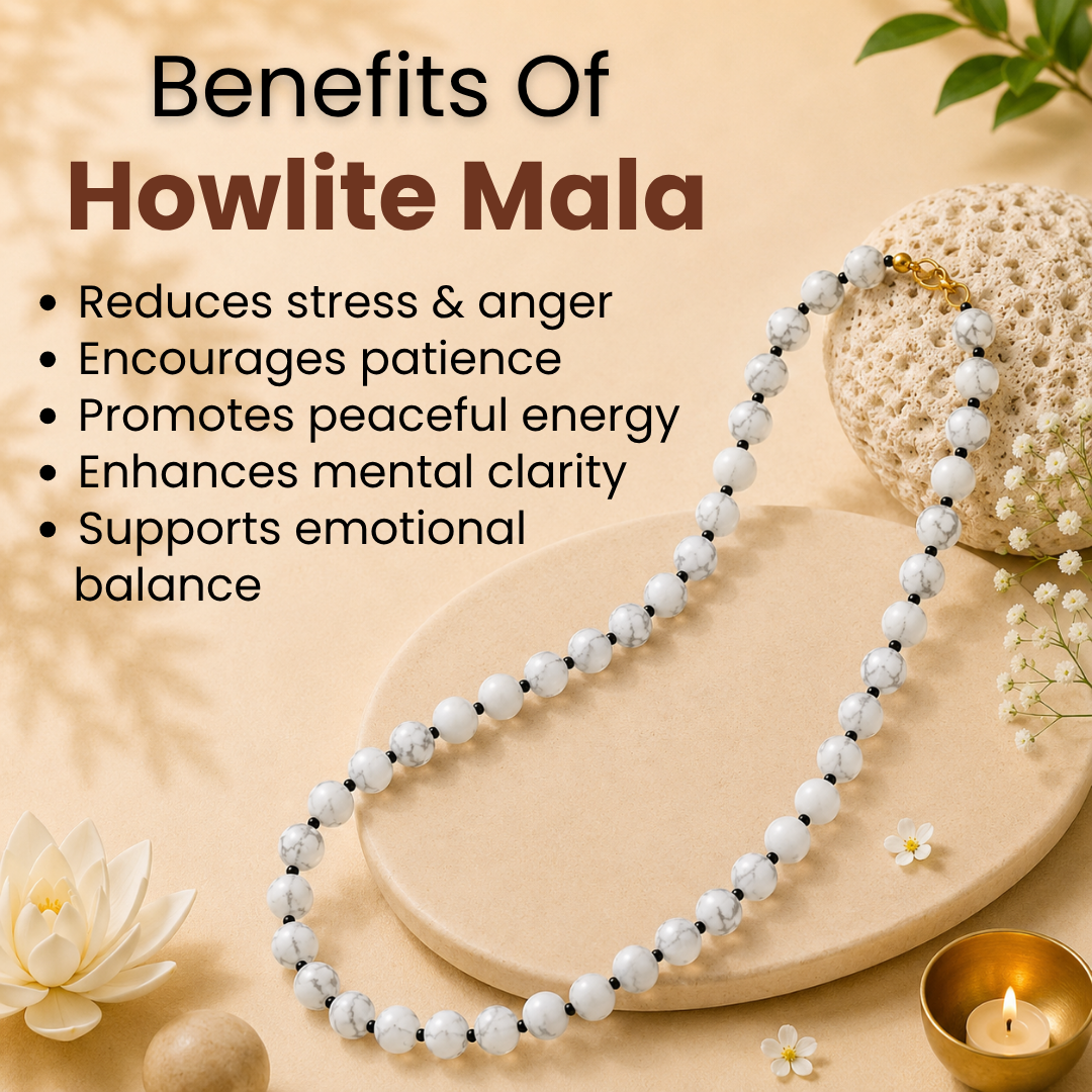 Howlite Mala – Calmness, Patience & Emotional Balance