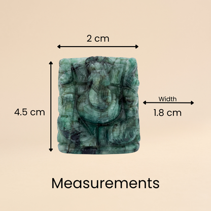 Natural Emerald (Panna) Ganesh Idol (308 Carat | LBH: 2 × 1.8 × 4.5 cm)