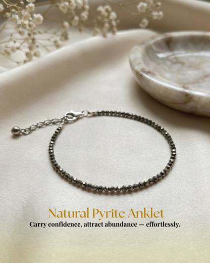 Natural Pyrite Anklet (Wealth, Protection & Confidence Energy)