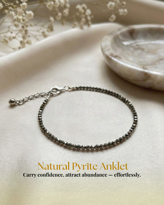 Natural Pyrite Anklet (Wealth, Protection & Confidence Energy)