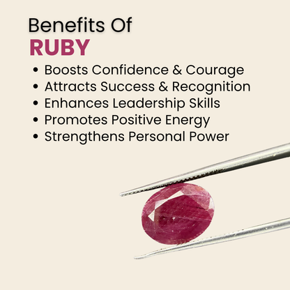 Natural Ruby (Manik) Gemstone – Oval Shape (3.95 Carat | 4.30 Ratti | 11.8 × 9.3 × 3.6 mm)