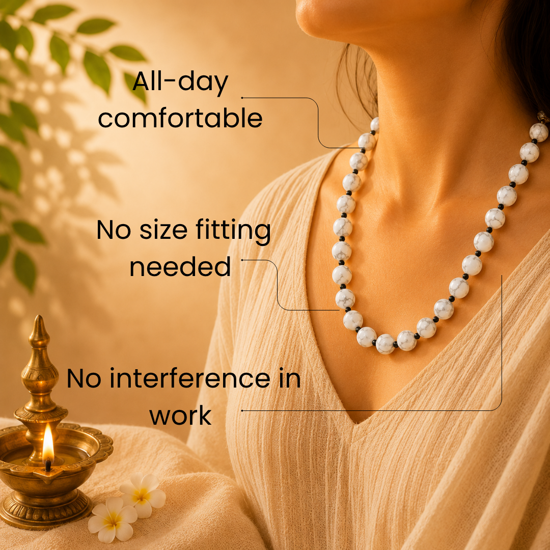 Howlite Mala – Calmness, Patience & Emotional Balance