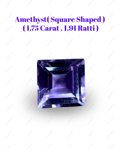 Natural Amethyst Gemstone – Square Shape (1.75 Carat | 1.91 Ratti)