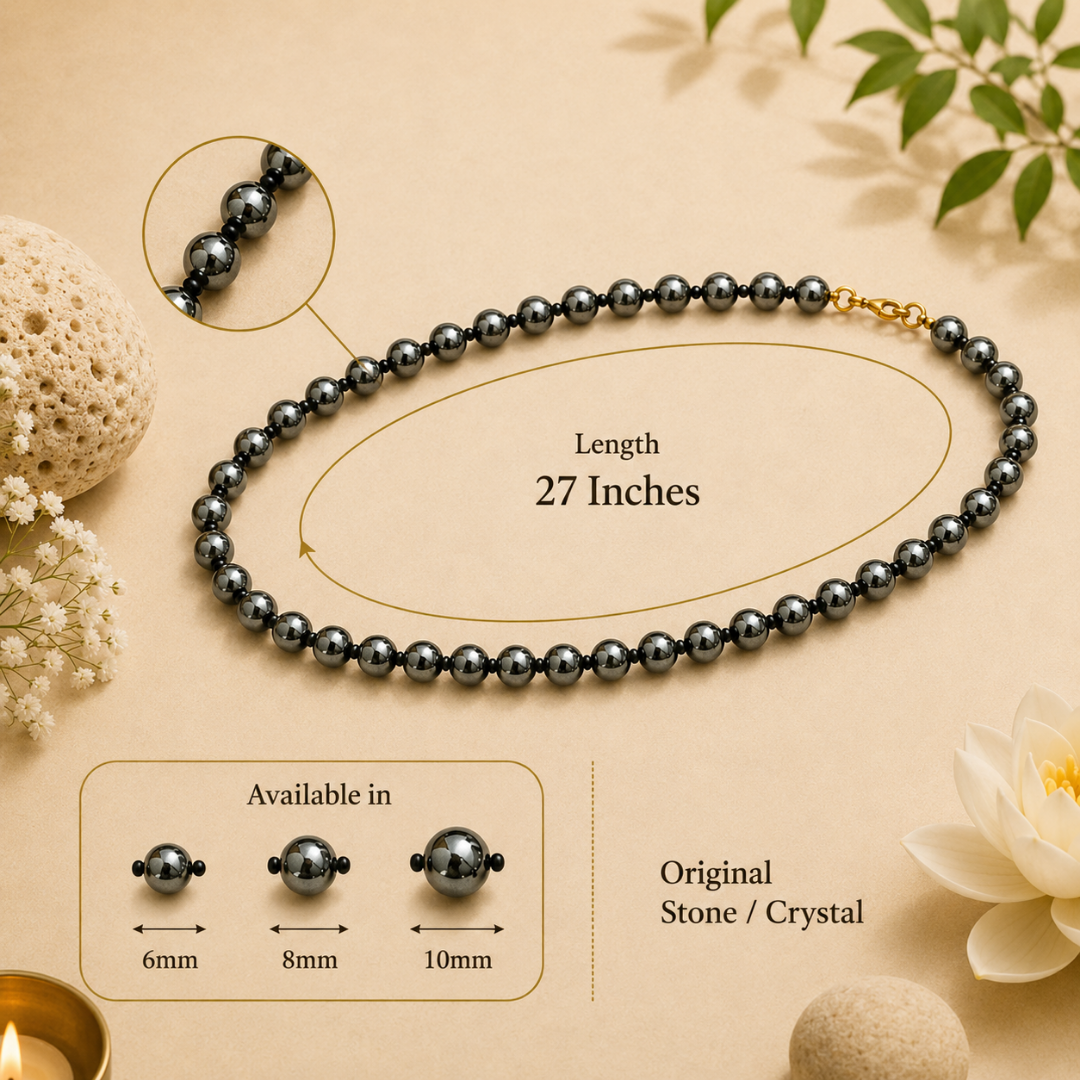 Hematite Mala – Grounding, Strength & Protection