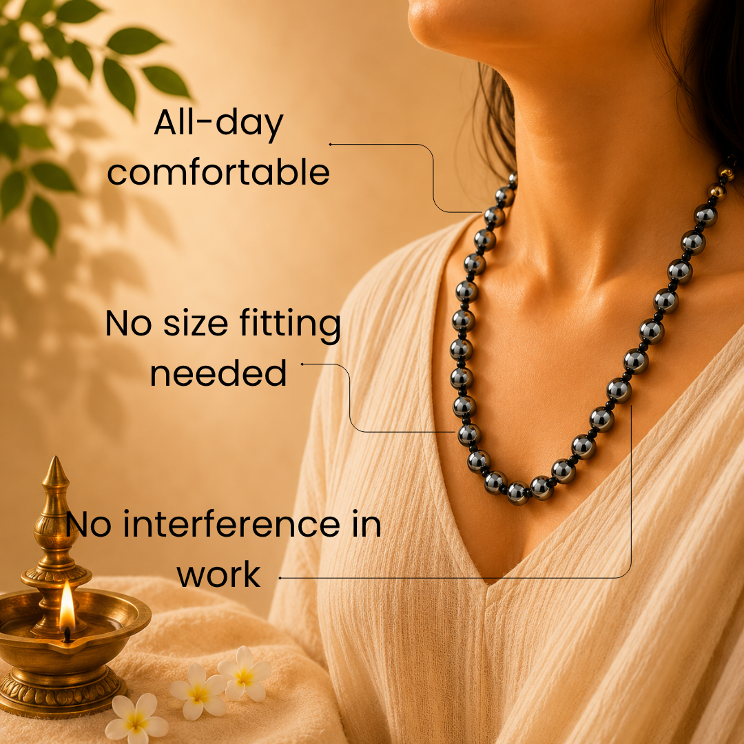 Hematite Mala – Grounding, Strength & Protection