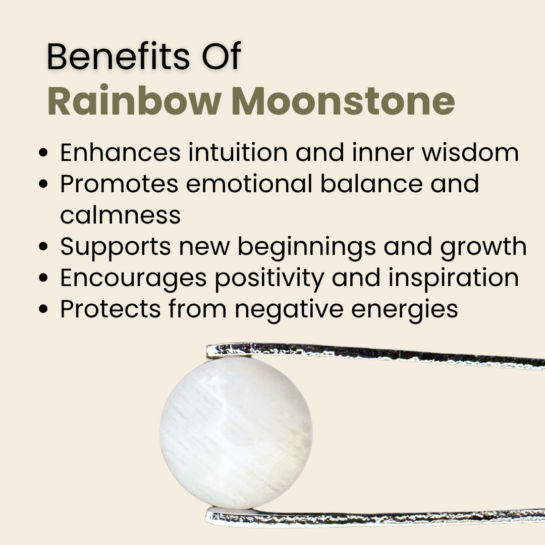 Natural Rainbow Moonstone Gemstone – Round Shape (4.00 Carat | 4.36 Ratti)