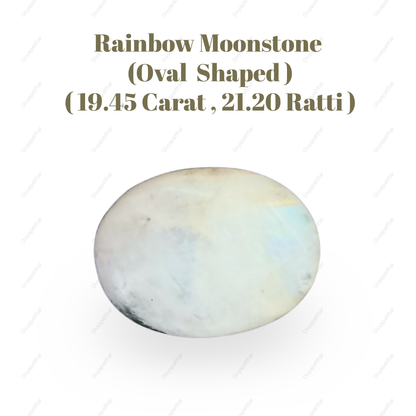 Natural Rainbow Moonstone Gemstone – Oval Shape (19.45 Carat | 21.20 Ratti)