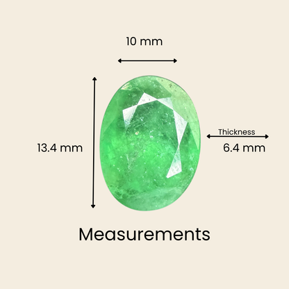 Natural Emerald (Panna) Gemstone – Oval Shape (6.45 Carat | 7.03 Ratti | 13.4 × 10 × 6.4 mm)