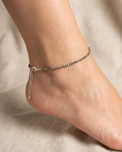 Natural Pyrite Anklet (Wealth, Protection & Confidence Energy)
