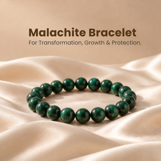 Natural Malachite Gemstone Bracelet – Transformation, Confidence & Personal Growth