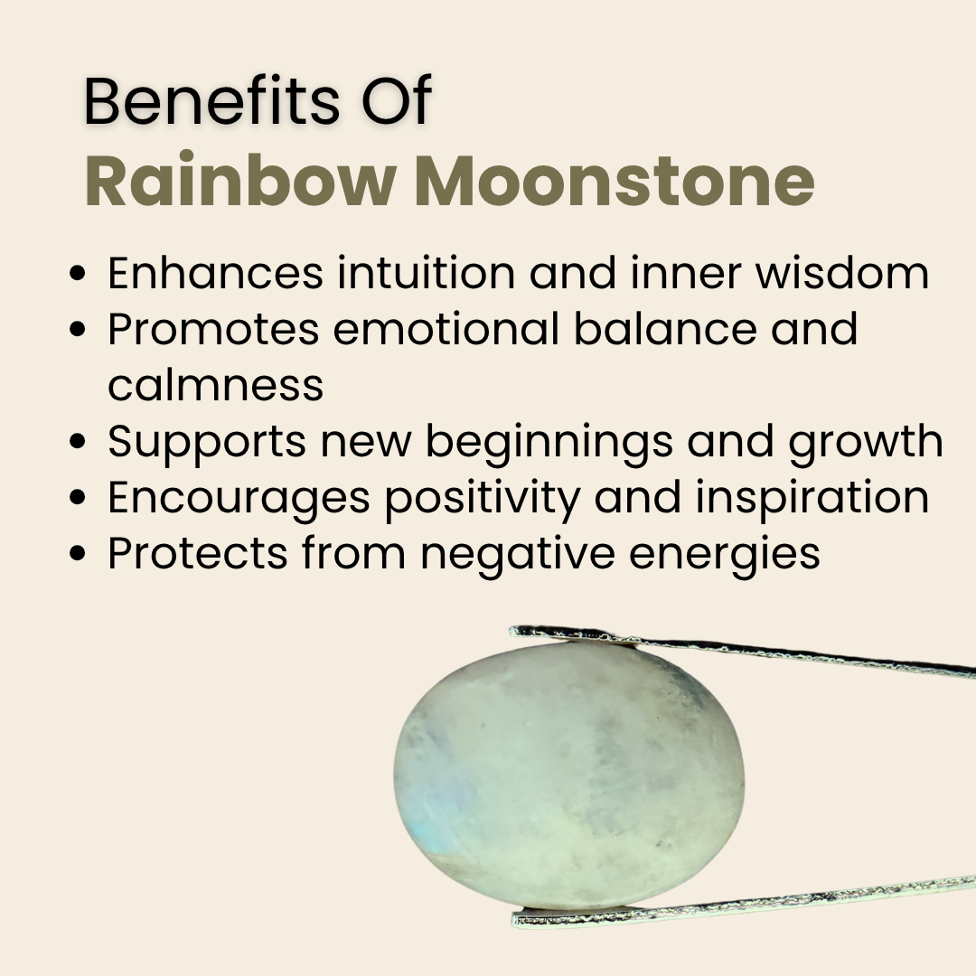 Natural Rainbow Moonstone Gemstone – Oval Shape (19.45 Carat | 21.20 Ratti)