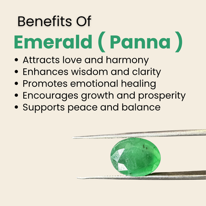 Natural Zambian Emerald (Panna) Gemstone – Oval Shape (4.25 Carat | 4.63 Ratti | 11.7 × 9 × 6 mm)