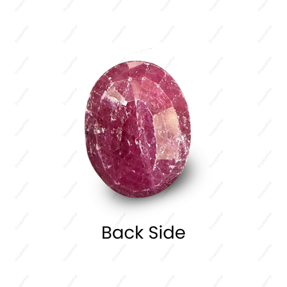 Natural Ruby (Manik) Gemstone – Oval Shape (5.10 Carat | 5.55 Ratti | 12.0 × 9.4 × 4.4 mm)