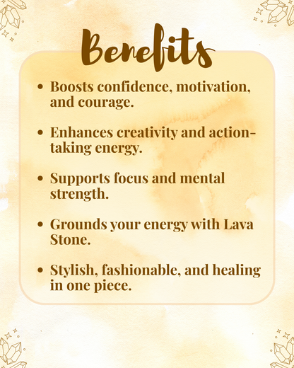 Premium Carnelian Lava Bracelet (Confidence, Motivation & Positive Energy)