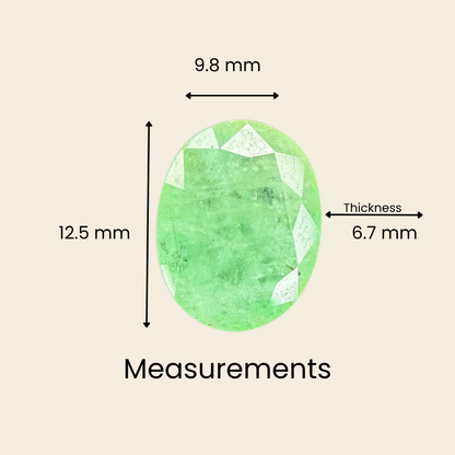Natural Zambian Emerald (Panna) Gemstone – Oval Shape (6.45 Carat | 7.03 Ratti | 12.5 × 9.8 × 6.7 mm)