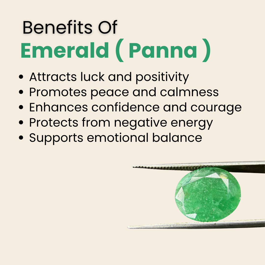 Natural Zambian Emerald (Panna) Gemstone – Oval Shape (5.90 Carat | 6.43 Ratti | 13.2 × 11.3 × 6.2 mm)