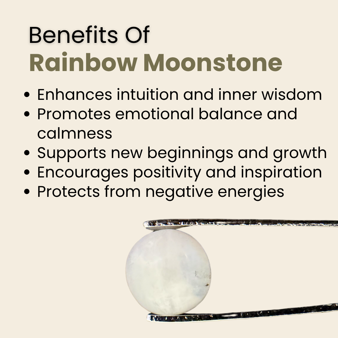 Natural Rainbow Moonstone Gemstone – Round Shape (4.75 Carat | 5.17 Ratti)