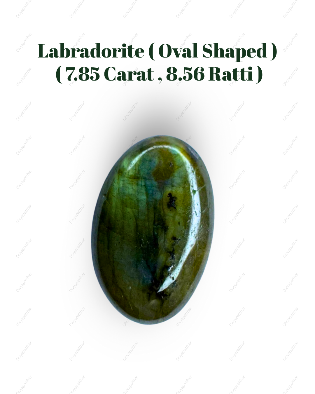 Natural Labradorite Gemstone – Oval Shape (7.85 Carat | 8.56 Ratti)