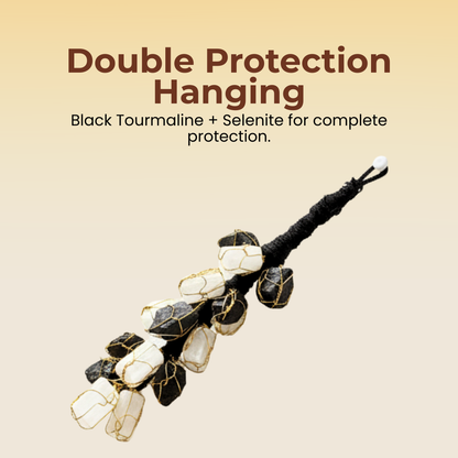 Double Protection Hanging (Black Tourmaline & Selenite for Complete Protection)