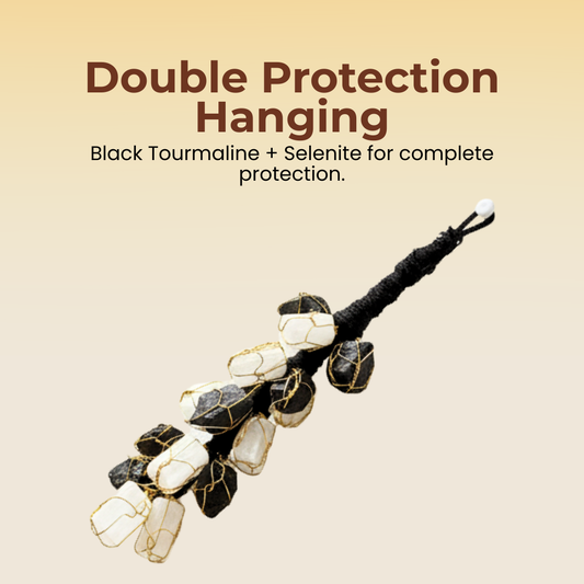 Double Protection Hanging (Black Tourmaline & Selenite for Complete Protection)